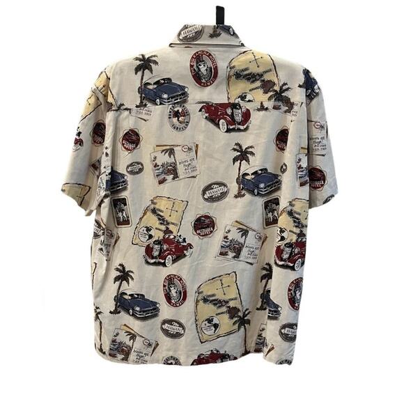 Vintage Big Dogs Linen All Over Print Button Down Shirt Small/Medium Travel Y2K - Picture 3 of 11